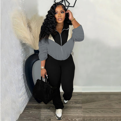 Women's Charming Fashion Lapel Zipper Trousers Suits