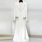 Fashion Bead Diamond Tailored Collar Dress Dresses