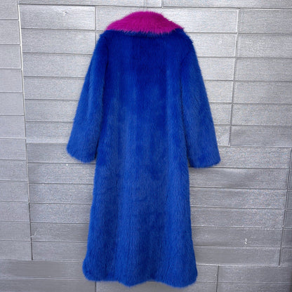 Women's Faux Plush Furry Imitation Fur Extended Coats