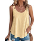 Women's Knitted Summer Round Neck Solid Color Tops