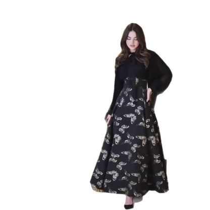 Women's Elegant Noble Long Sleeve Smart Romantic Aura Bronzing Dresses