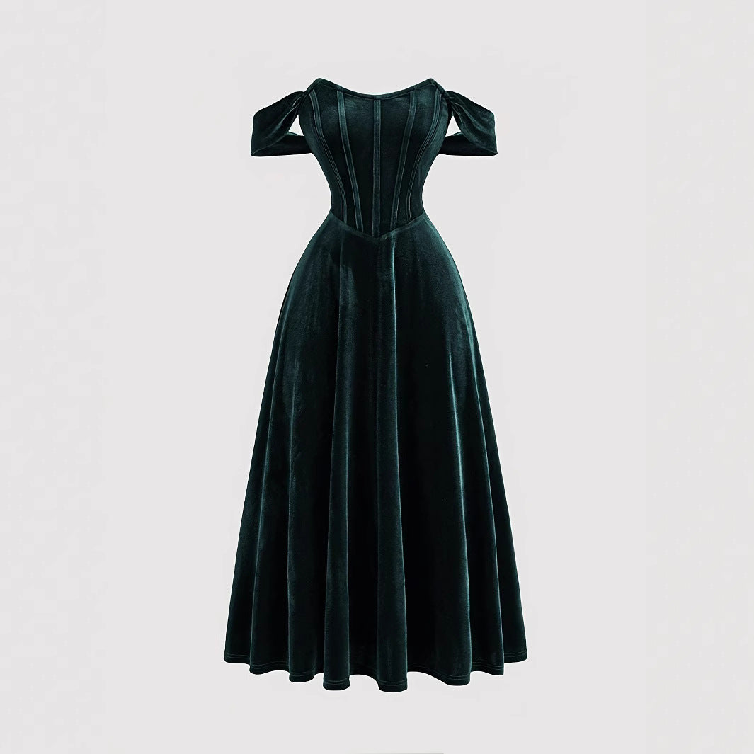 Light Luxury Dress Wine Red Veet Dresses
