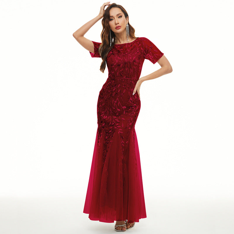 Dress Embroidered Sleeve Slim Bridesmaid Summer Shorts
