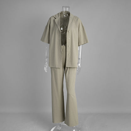 Cotton Short-sleeved Trousers Loose Sleeve Shirt Shorts