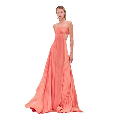 Summer Suspender Dress Sexy Temperament Pleated Dresses