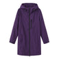 Women's Waterproof Windbreaker Hooded Long Sleeve Loose Coats