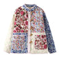 Style Vintage Floral Patchwork Long Sleeve Coats
