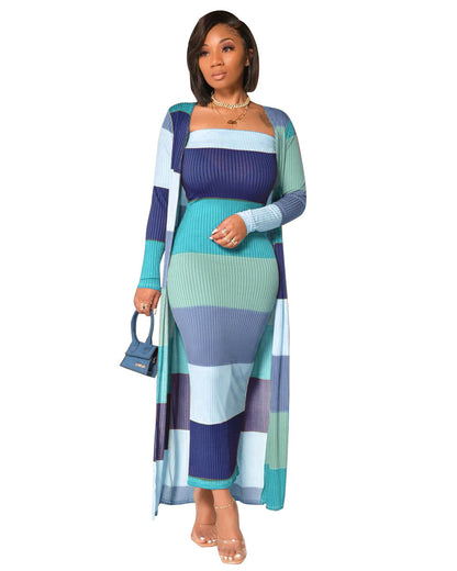 Fashion Temperament Printed Multicolor Two-piece Set Suits