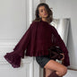 Women's Style Brown Ruffled Chiffon For Autumn Blouses