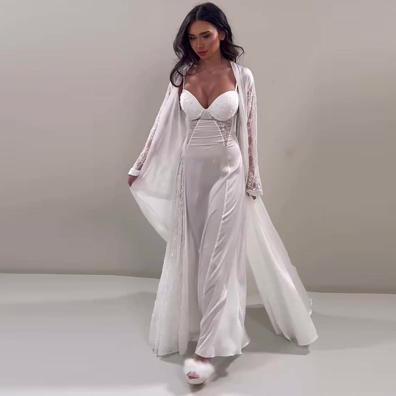 Women's Summer French Elegant Long Slip Dress Suits