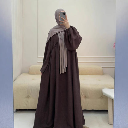 Women's Muslim Wear Robe Solid Color Loose Dresses