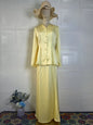 Women's Solid Color Long-sleeved Long Dress Graceful Suits