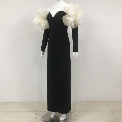 Women's Fashion Slimming Flower Tube Bandage One-piece Dress Tops