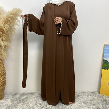 Trendy Slouchy Elegant Sleeveless Dress Muslim Suits