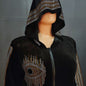 Women's Muslim Long-sleeved Hooded Robe Veet Rhinestone Dresses
