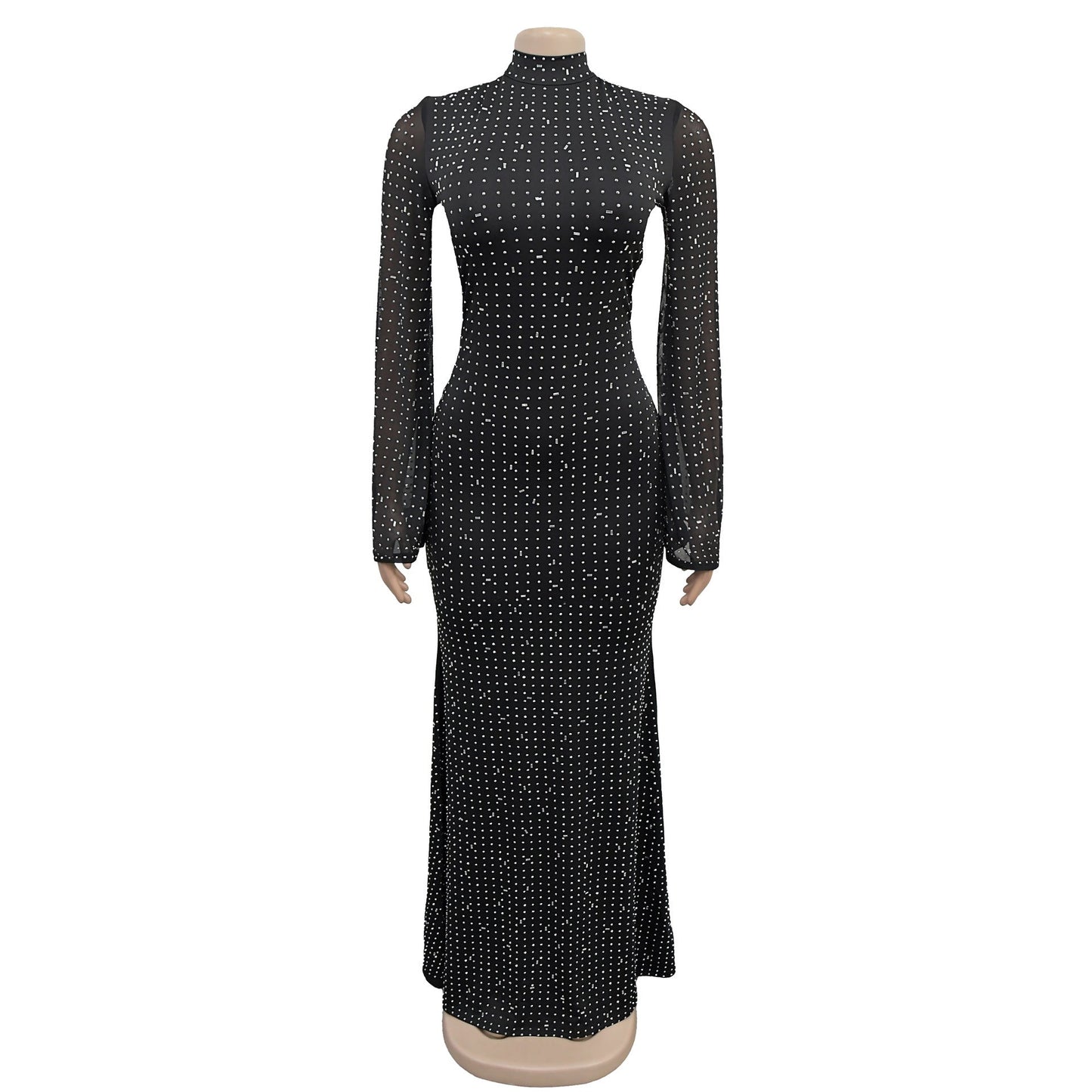 Women's Full Body Rhinestone Elegant Long Double Dresses