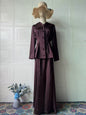 Women's Solid Color Long-sleeved Long Dress Graceful Suits