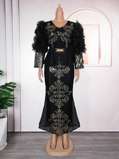 Women's Innovative Dress African Rhinestone Beaded Dresses