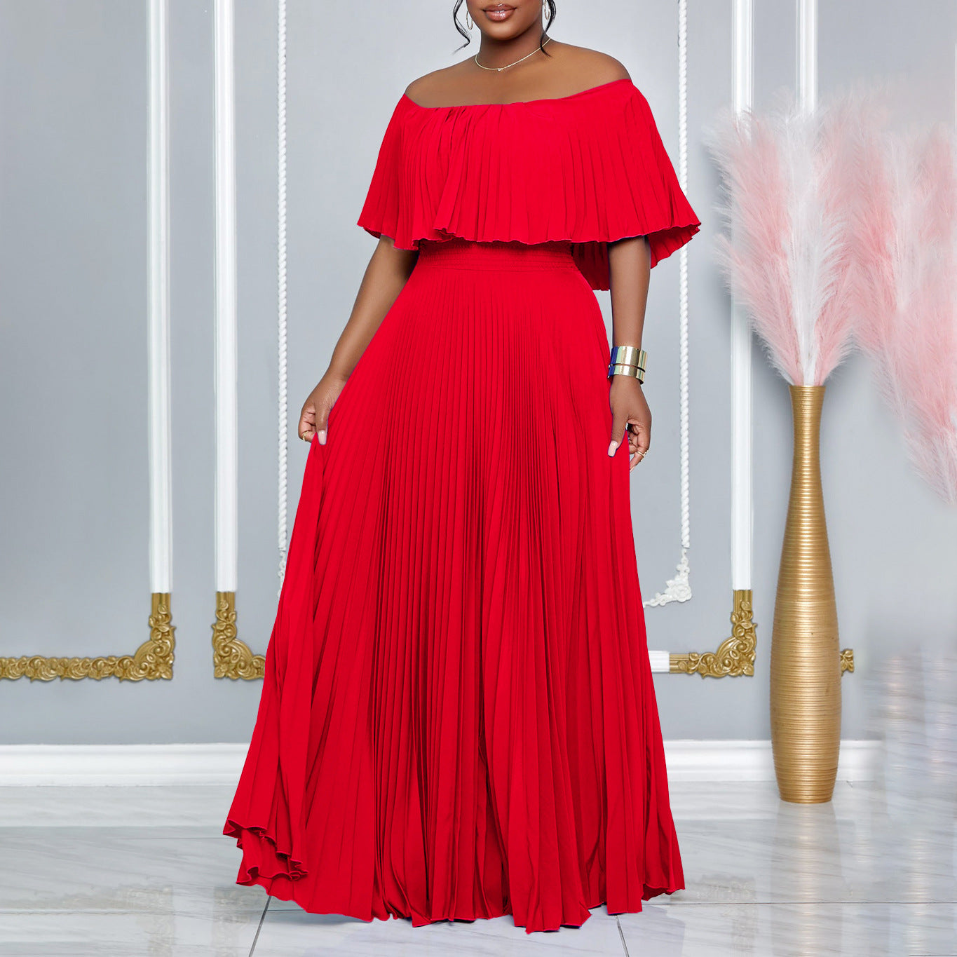 Women's Classy Sexy Pleated Maxi Dress Dresses