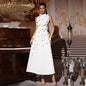 Women's Line Long Summer Patchwork Stand-up Collar Dresses