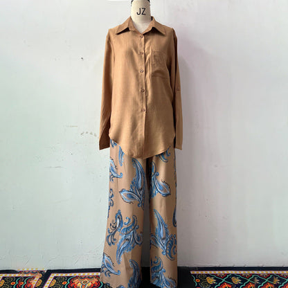 Summer Fashion Large Shirt High Waist Suits