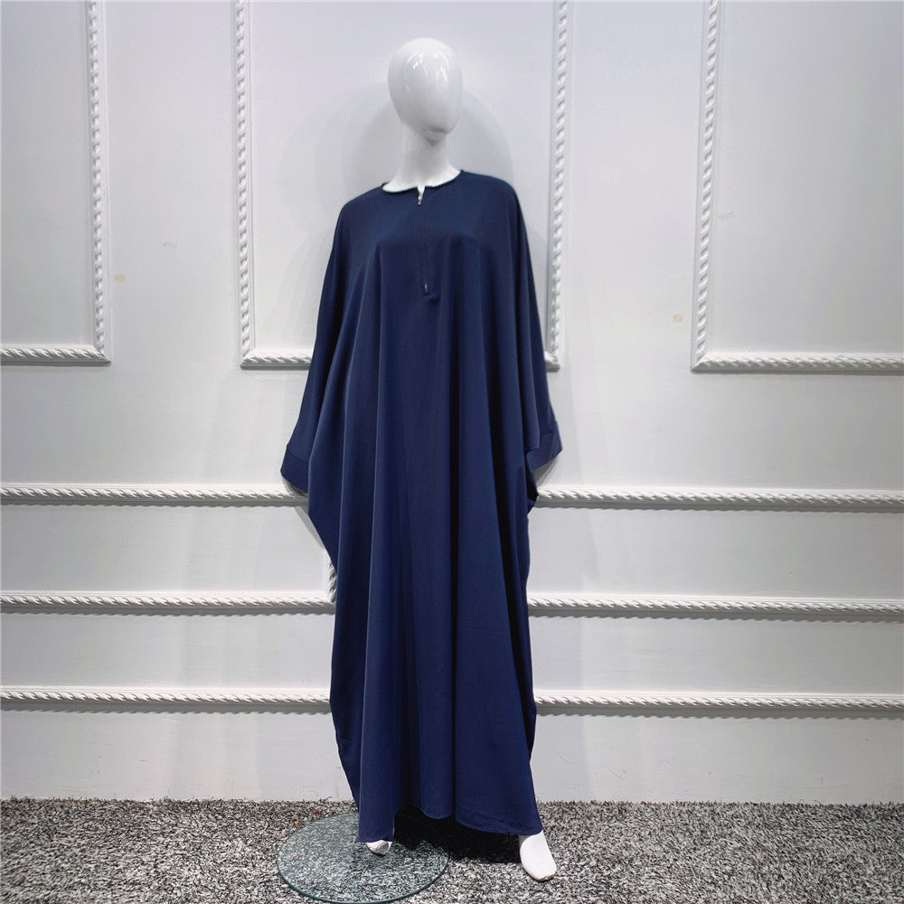 Large Swing Solid Color Batwing Sleeve Dresses
