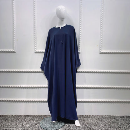 Large Swing Solid Color Batwing Sleeve Dresses