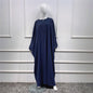 Large Swing Solid Color Batwing Sleeve Dresses