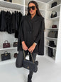 Women's Fashion Solid Color Collar Loose Wool Coats