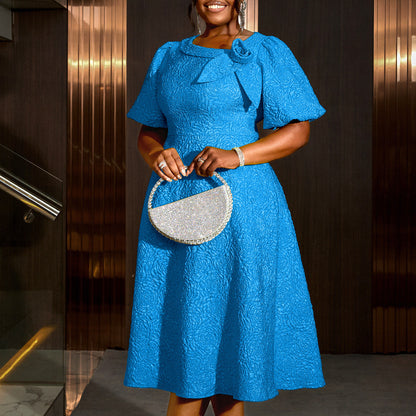 Sleeve High Waist Dress Party Commuter Dresses