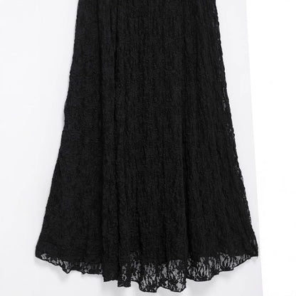 Women's Lace Round Neck Long Sleeve Backless Dresses