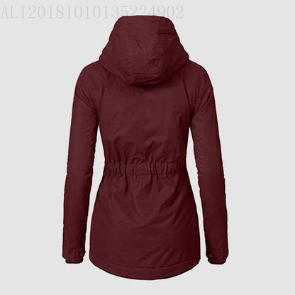 Women's Winter Quilted Cotton Parka Lamb Wool Woman Dress Coats