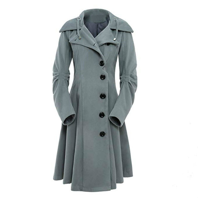 Women's Irregular Hem Reversible Woolen Trench For Coats
