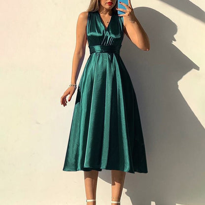 Casual Solid Color Sexy Backless Dress Dresses