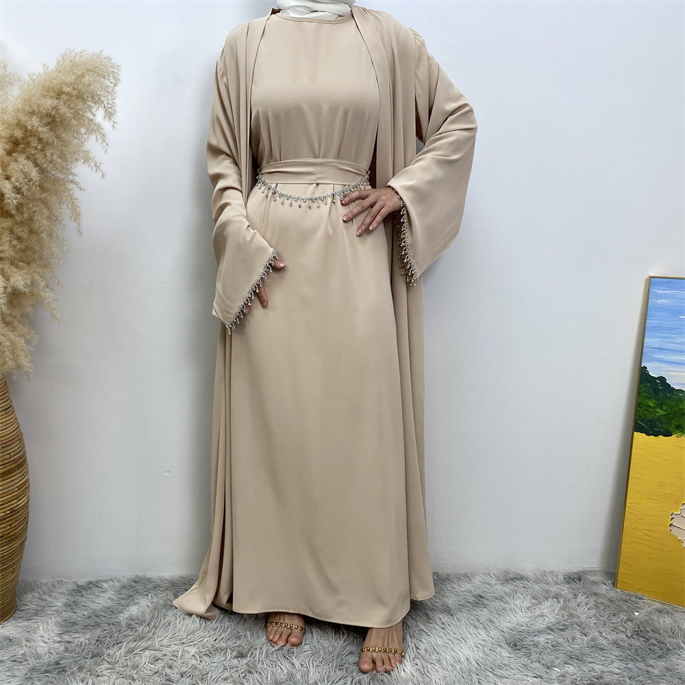 Trendy Slouchy Elegant Sleeveless Dress Muslim Suits