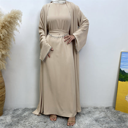 Trendy Slouchy Elegant Sleeveless Dress Muslim Suits