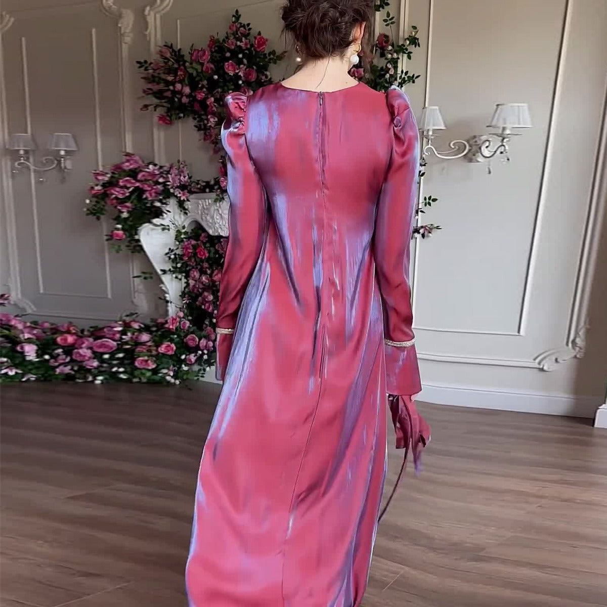 Static Flash Glass Satin Saudi Elegant Dresses