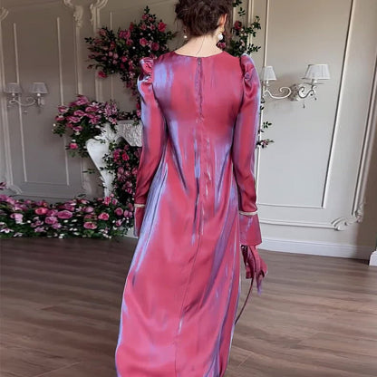 Static Flash Glass Satin Saudi Elegant Dresses
