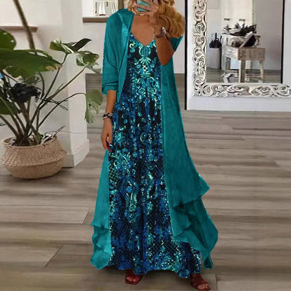 Women's Dress Set Strap Inner Matching Mesh Suits