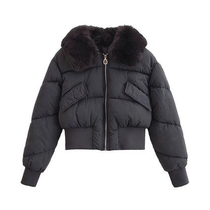 Women's Personalized Detachable Fur Collar Cotton Coats