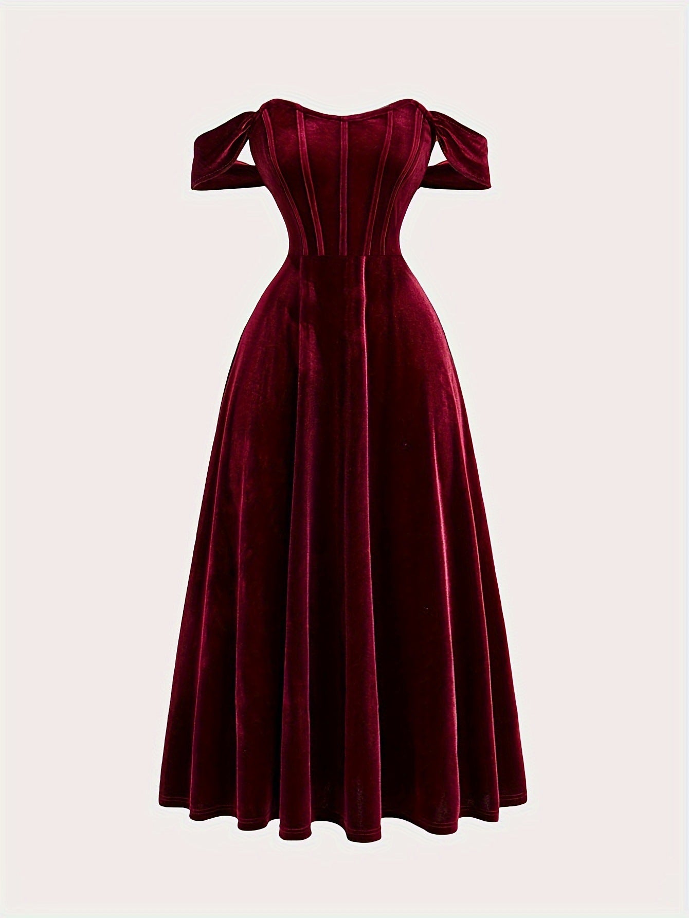Light Luxury Dress Wine Red Veet Dresses