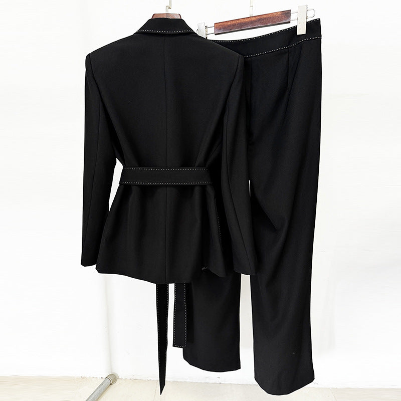Fashion Beaded Decorative Series Belt Two-piece Suits