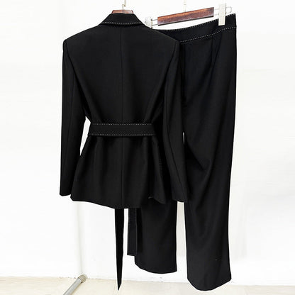 Fashion Beaded Decorative Series Belt Two-piece Suits