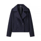 Autumn French Style Lapel Double Breasted Woolen Coats