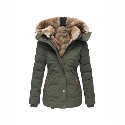 Women's Winter Warm Fur Collar Cotton Clothes Coats