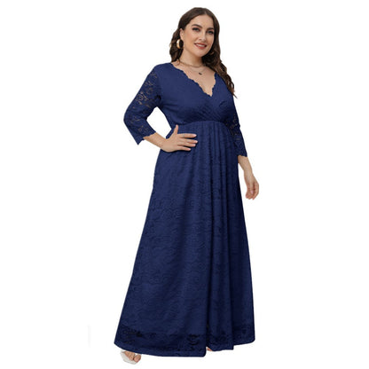 Women's Bridesmaid Dress Elegant Lace Gown Dresses