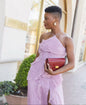 Pleated Ruffled Halter Backless A- Hem Chiffon Dresses