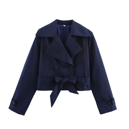 Spring Double Breasted Series Waistband Trench Coats