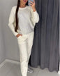 Women's Solid Color Rhinestone Long Sleeve Round Suits