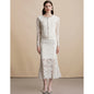 Diamond Round Neck Long Sleeve Crocheted Lace Dresses